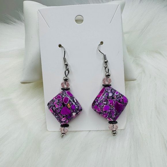 Vibrant Pink Fashion Statement Unique Dangle Earrings - Picture 1 of 3